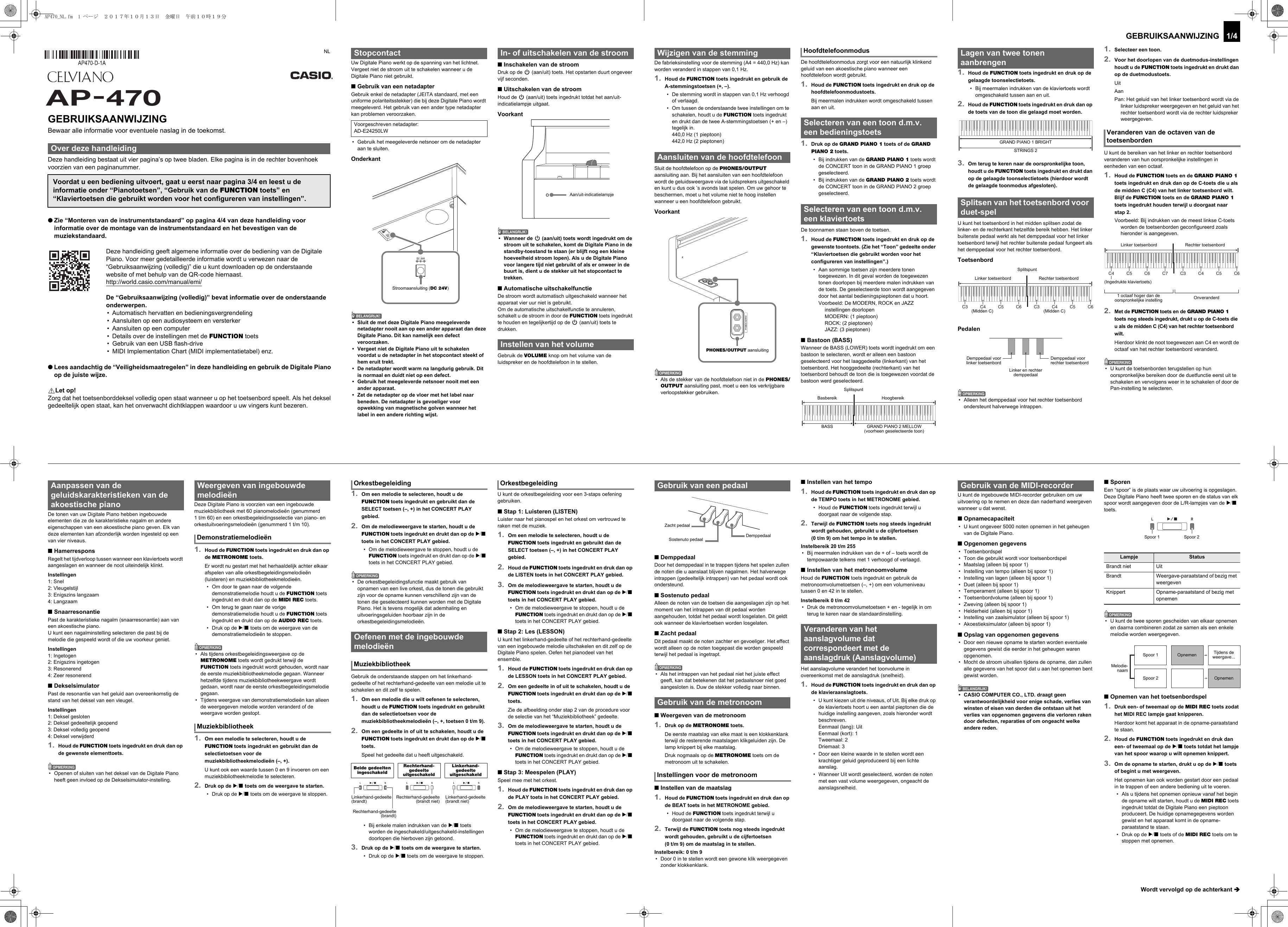 Page 1 of 4 - Casio AP470_NL Web_AP470-D-1A_2A Web AP470-D-1A 2A NL