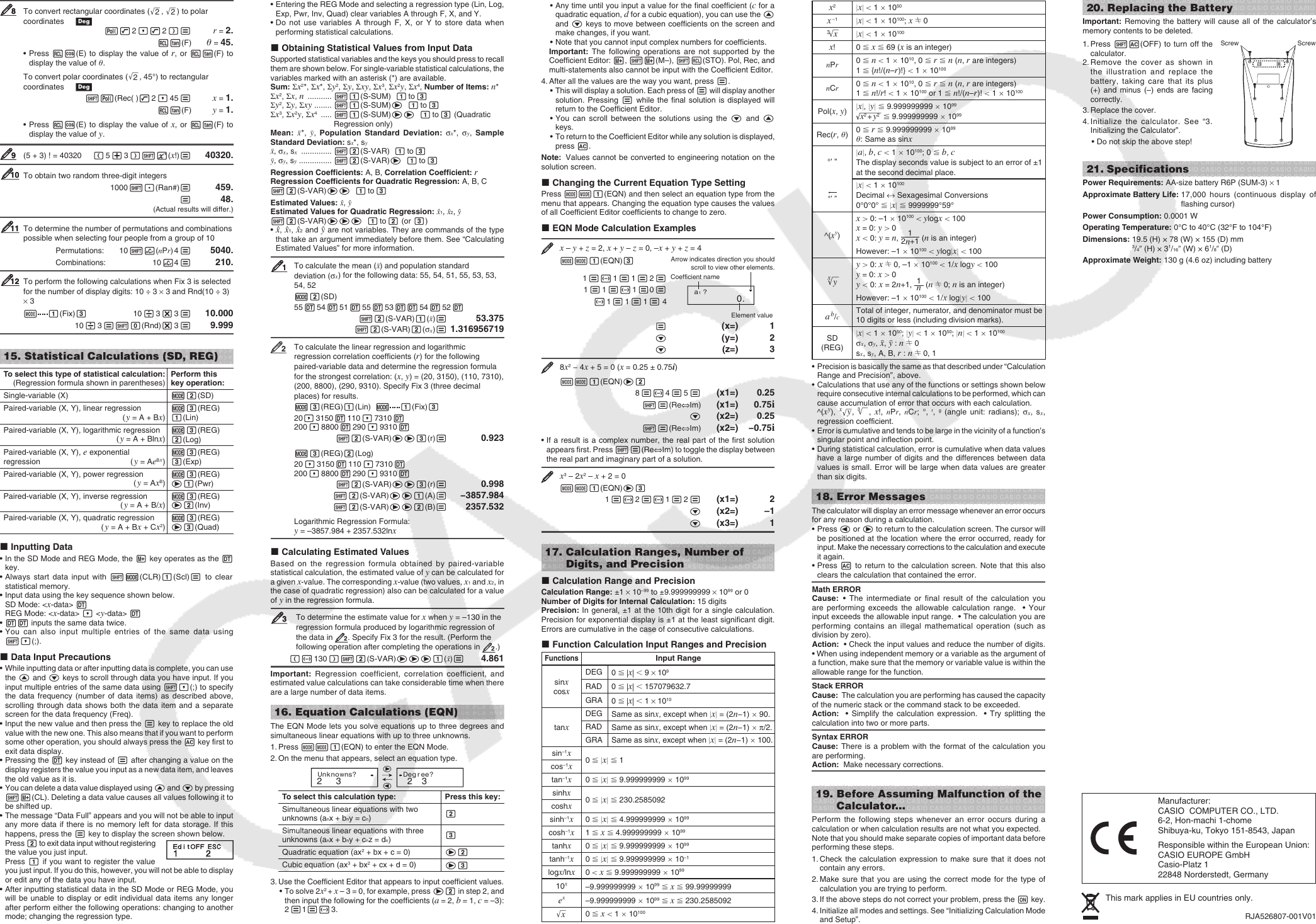 Page 2 of 2 - Casio Fx-500MS Fx-95MS_fx-500MS User Manual  To The C6f503ca-bec0-44ee-bd54-ed573fc75ca3
