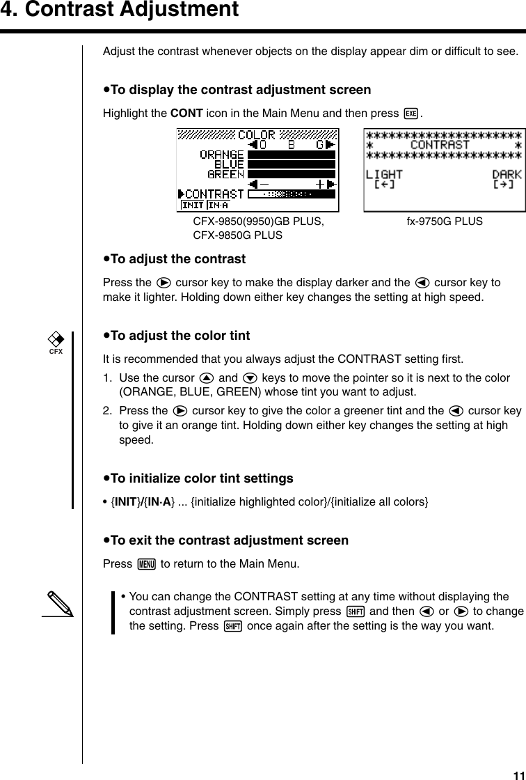 Page 11 of 12 - Casio CFX9850GC PLUS_Eng Getting Acquainted - Read This First! Fx Plus Ch Gett EN