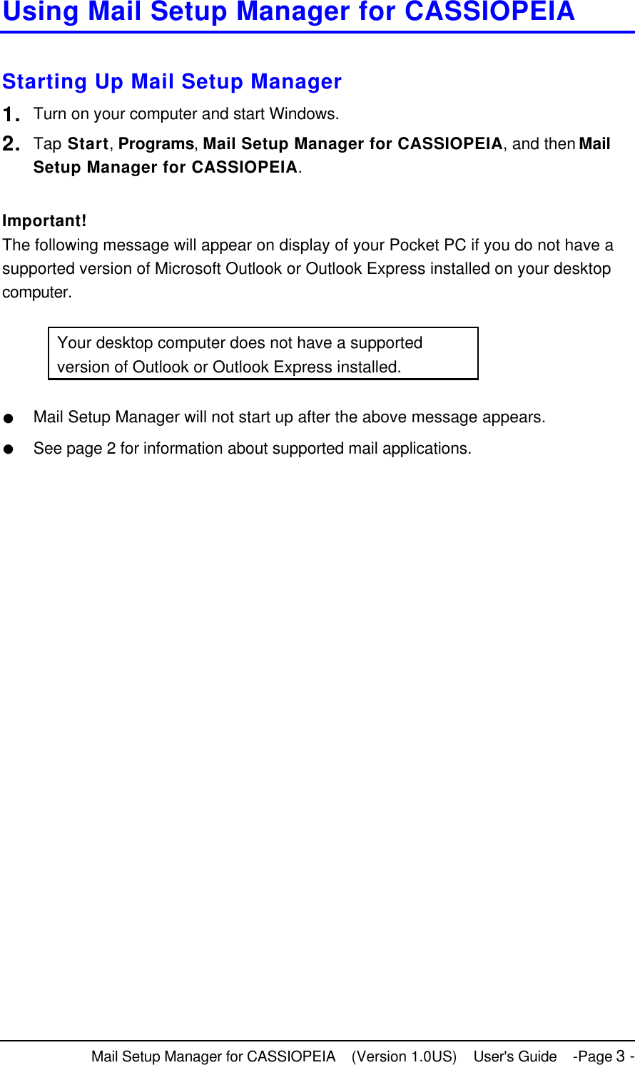 Page 3 of 6 - Casio  Mail Setup Tool Mailtool EN