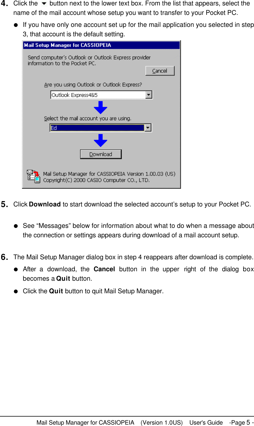 Page 5 of 6 - Casio  Mail Setup Tool Mailtool EN
