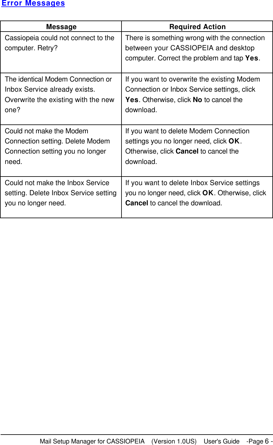 Page 6 of 6 - Casio  Mail Setup Tool Mailtool EN