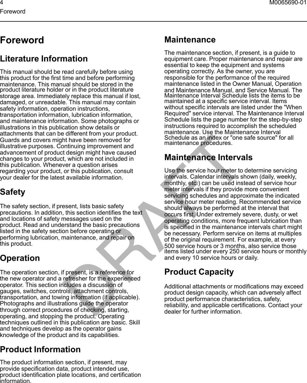 Page 4 of Caterpillar PL671 Digital Transmission System User Manual 