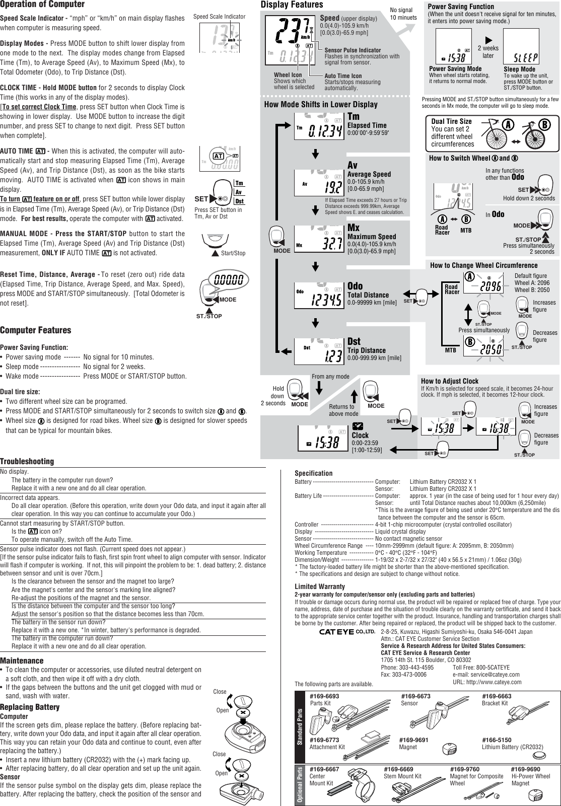 Page 2 of 2 - Cateye Cateye-Cordless-7-Cc-Fr7Cl-Owners-Manual- ManualsLib - Makes It Easy To Find Manuals Online!  Cateye-cordless-7-cc-fr7cl-owners-manual