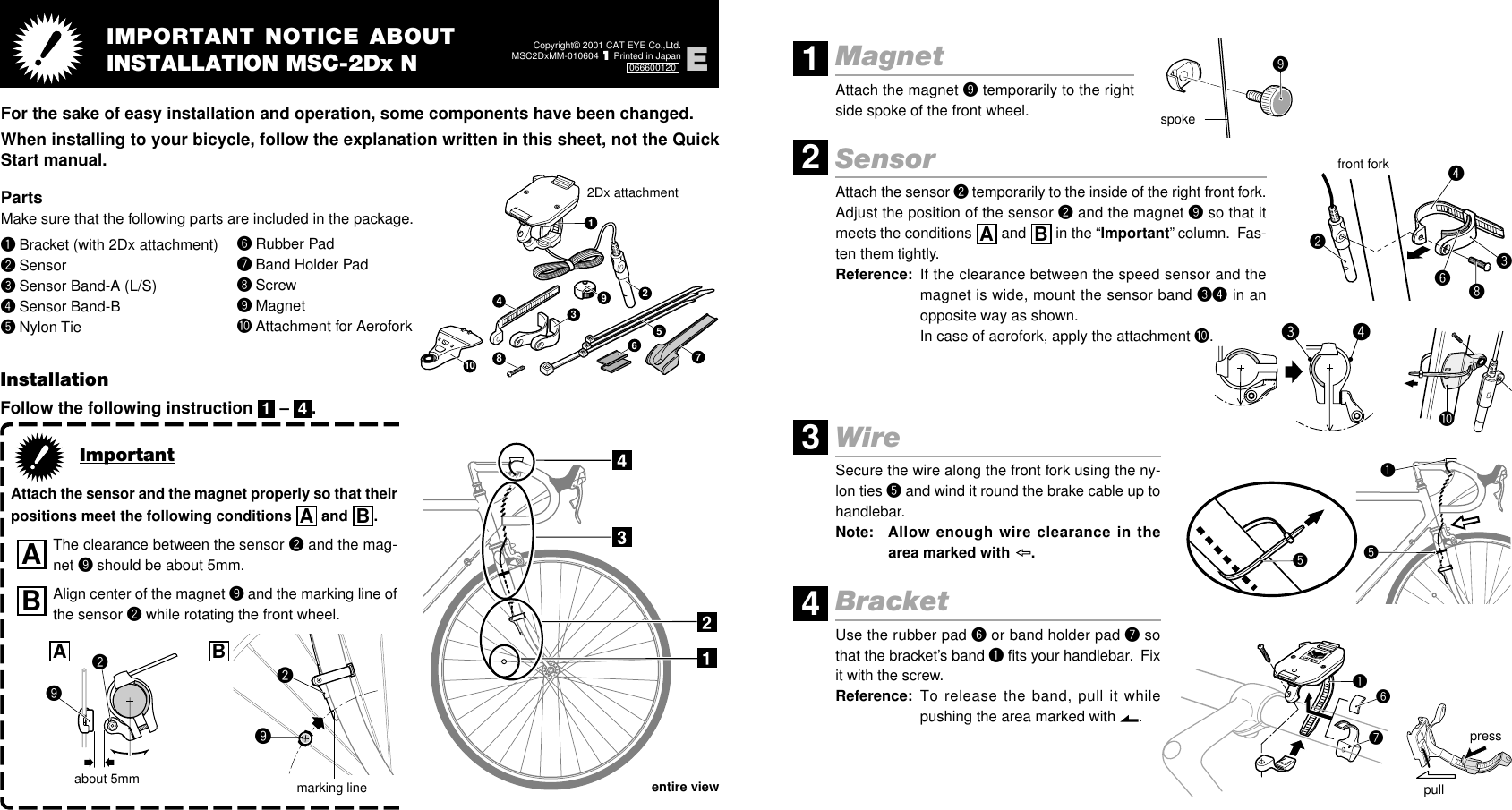 Page 1 of 2 - Cateye Cateye-Msc-2Dx-N-Users-Manual-  Cateye-msc-2dx-n-users-manual