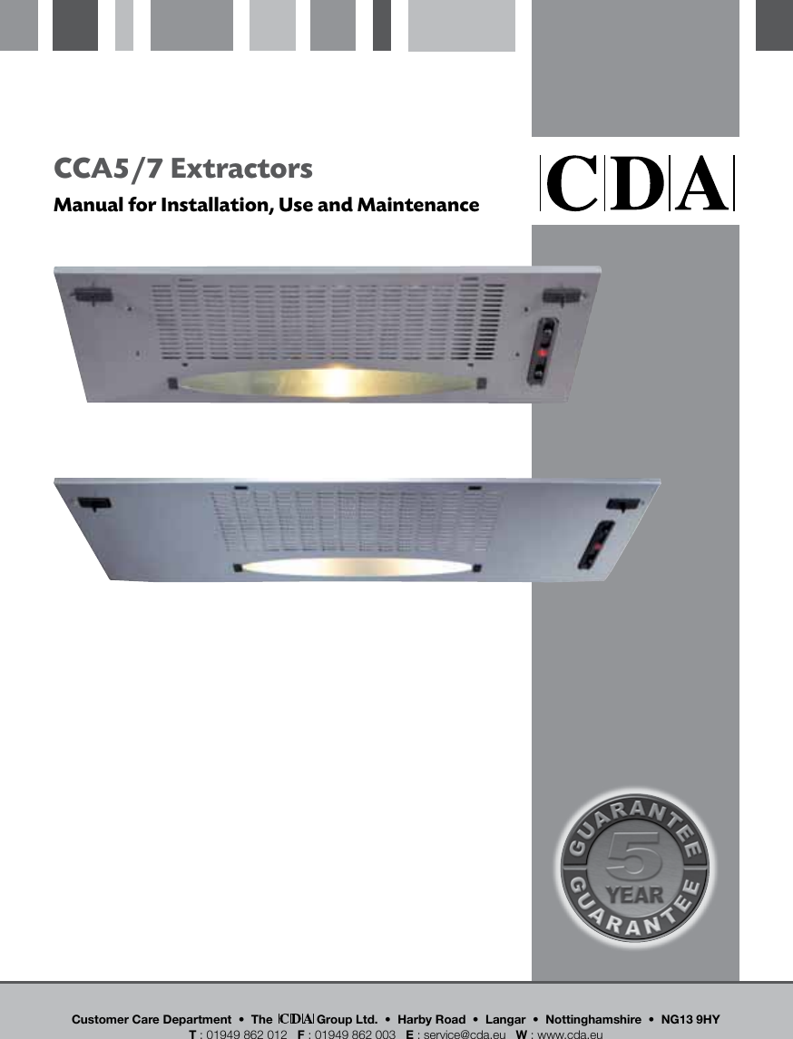 Page 1 of 12 - Cda Cda-Cca5-7-Users-Manual-  Cda-cca5-7-users-manual