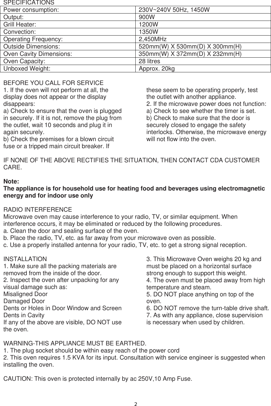 Page 3 of 12 - Cda Cda-Mc41Bl-Users-Manual- SPECIFICATIONS  Cda-mc41bl-users-manual