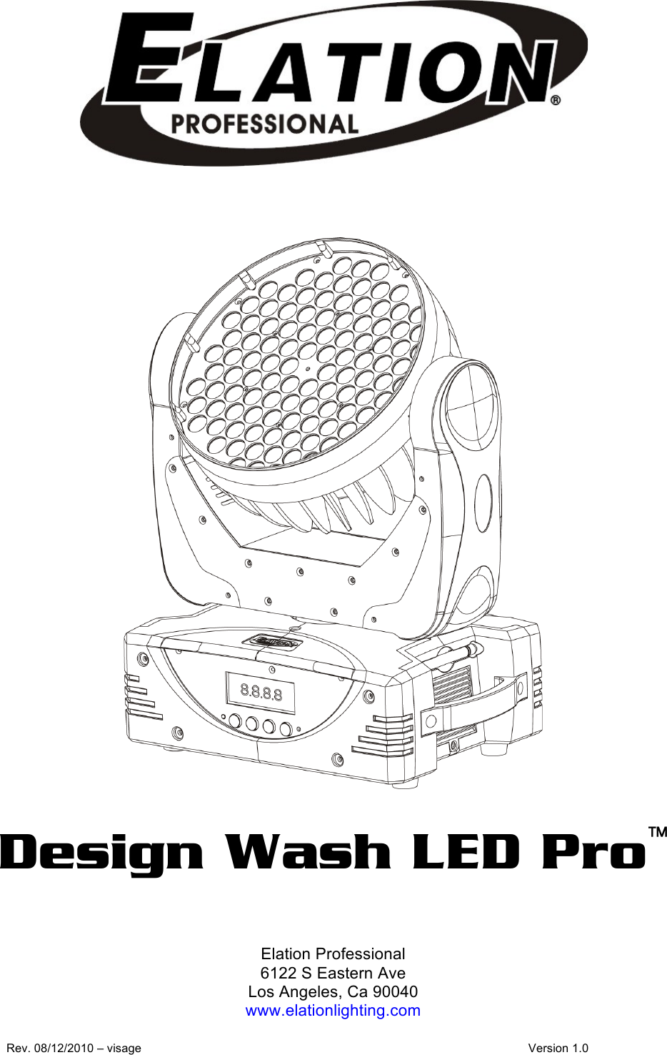 Elation Design Spot 250 Manual