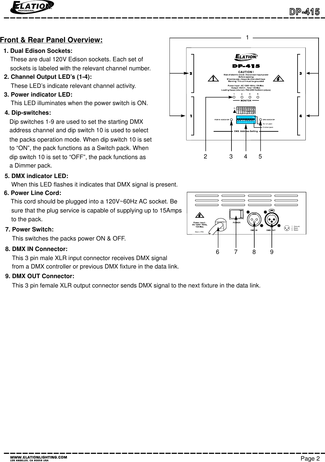 Page 2 of 4 - Dp415-Rev-May06 DP_415_ User Manual