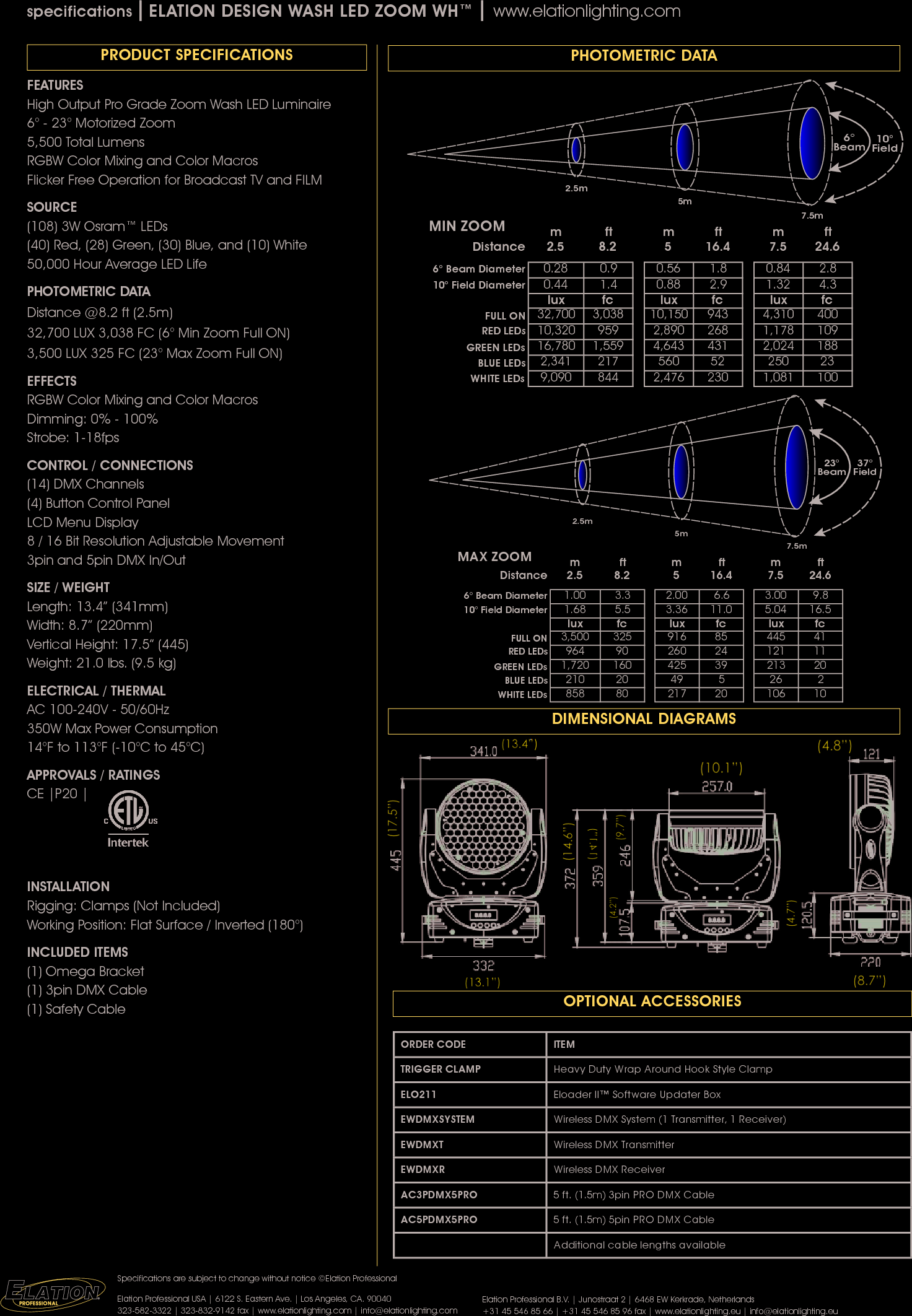 Page 2 of 2 - Elation Design Wash Led Zoom Wh Specification Sheet C3df18157a296400623df3d33c9084288ea55072c588870663b18e0a4f7ad94e User Manual