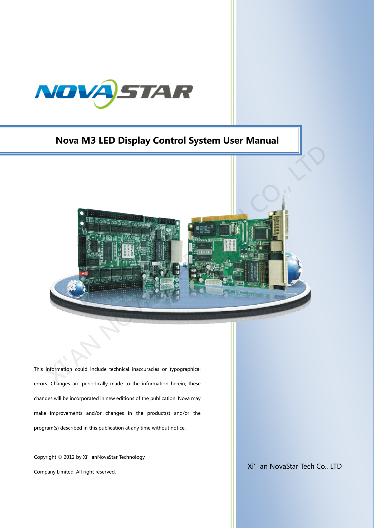 (Mctrl300) Nova M3 Led Display Control System User Manual V4.2.5