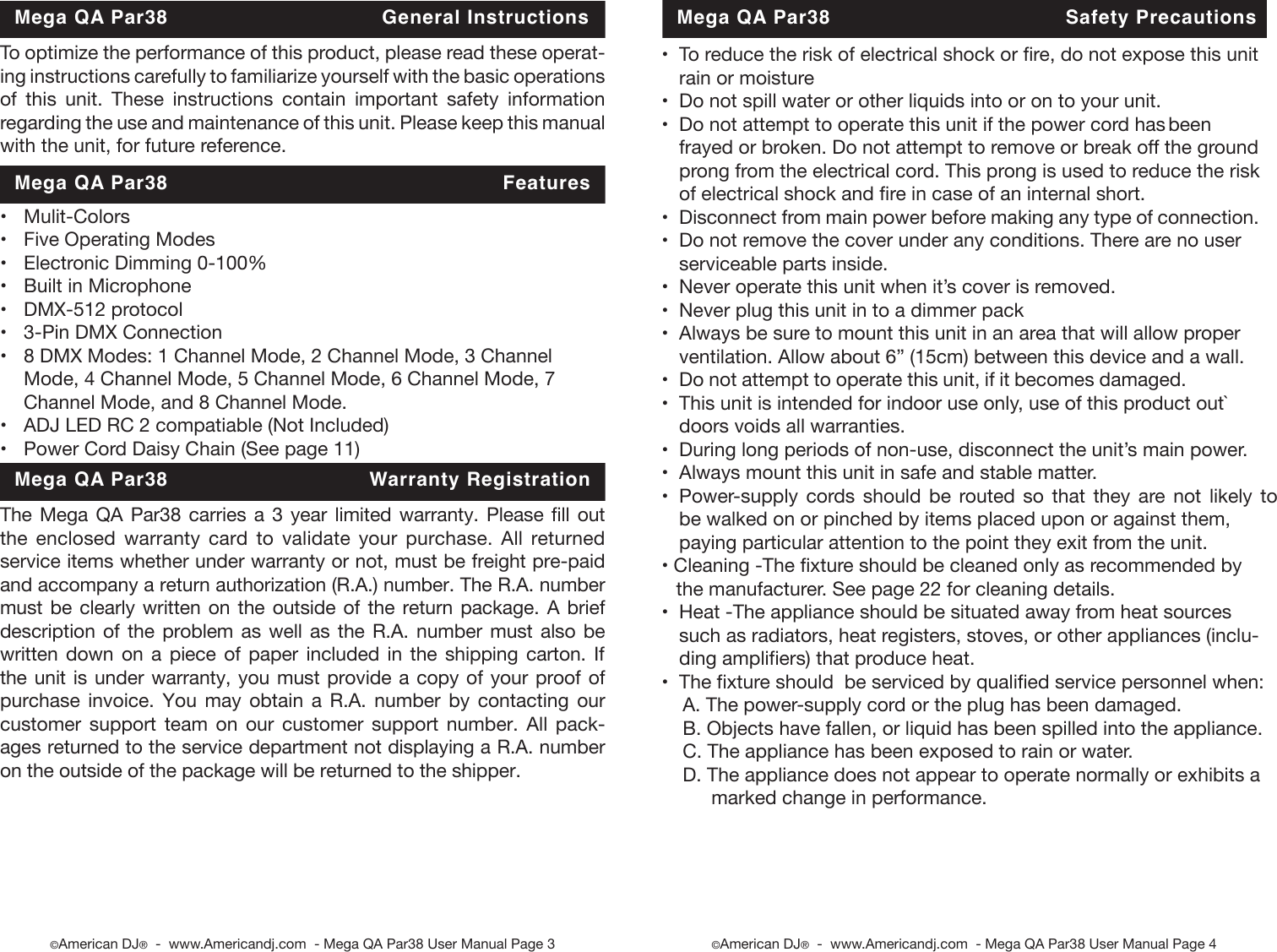 Page 2 of 12 - Mega Qa Par38 Cdb Mega_qa_par38 User Manual