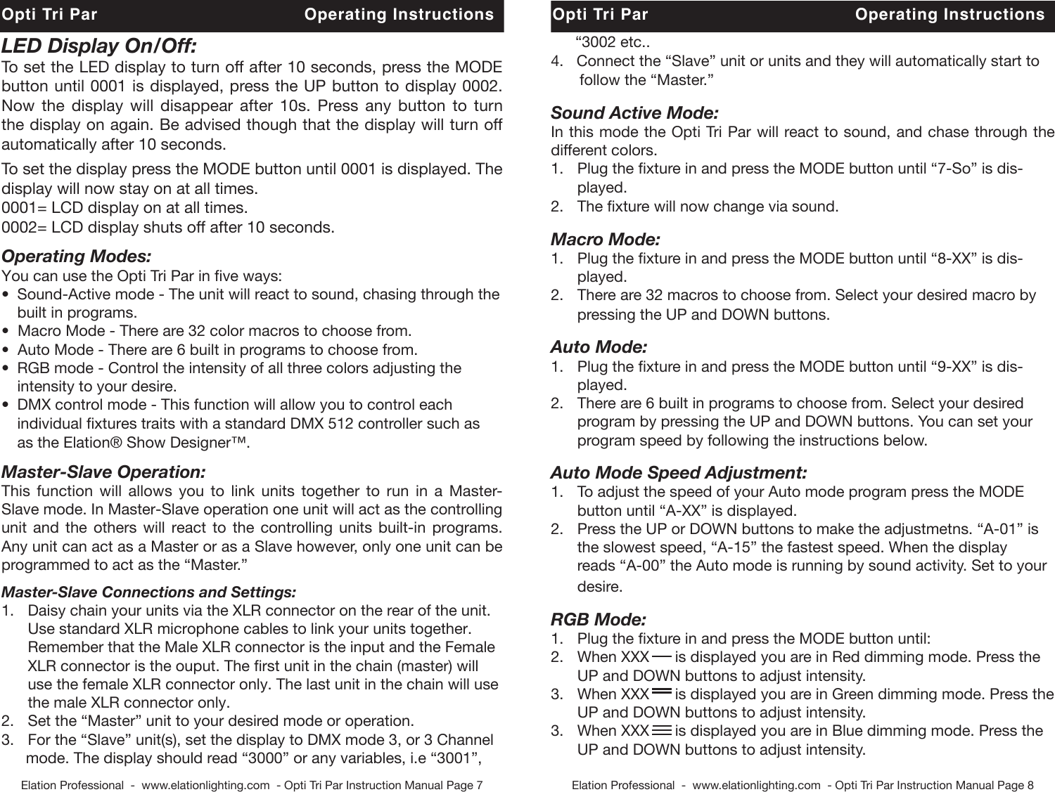 Page 4 of 8 - Opti Tri Par User Manual