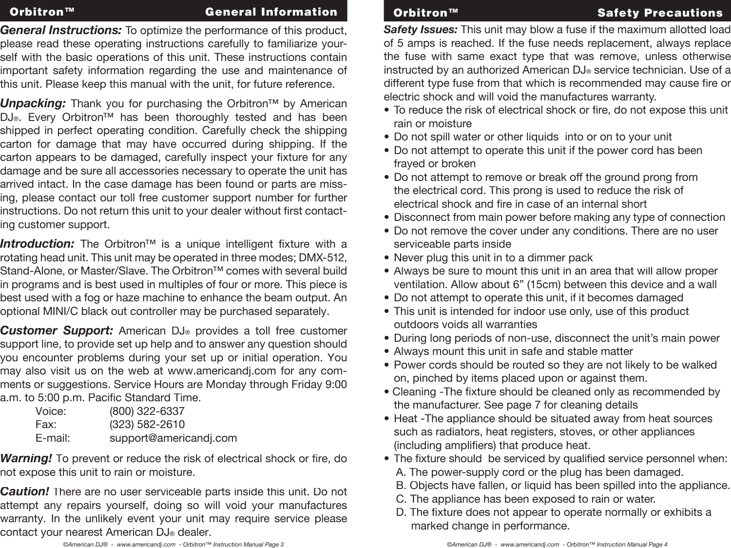 Page 2 of 12 - Orbitron User Manual