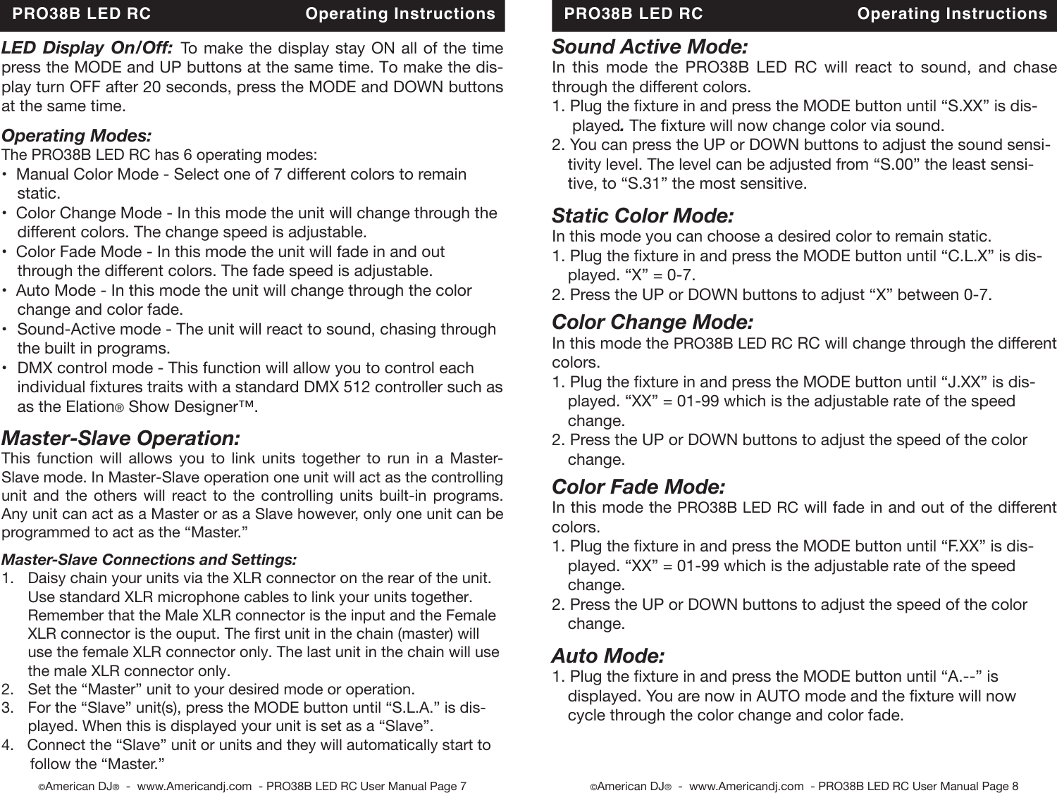 Page 4 of 10 - Pro38B Led Rc Cdb Pro38b_led_rc User Manual