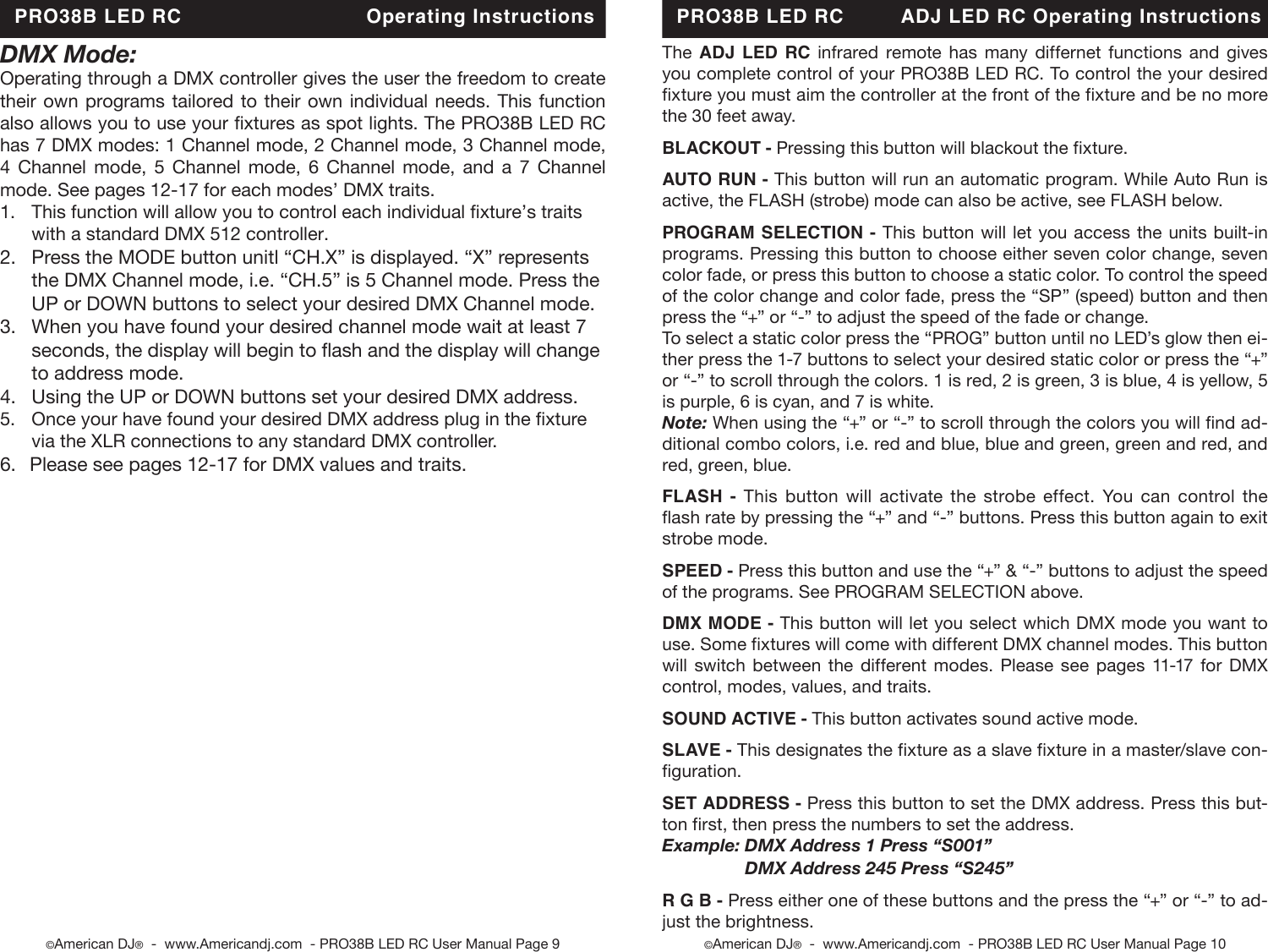 Page 5 of 10 - Pro38B Led Rc Cdb Pro38b_led_rc User Manual