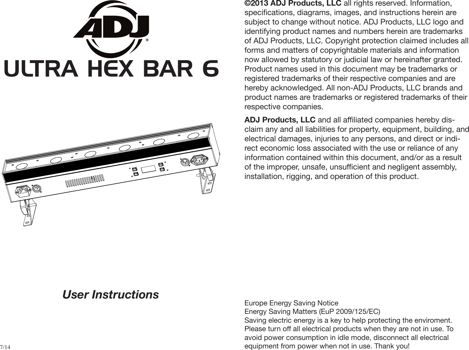 Page 1 of 12 - Ultra Hex Bar 6 Cdb Ultra_hex_bar_6 User Manual