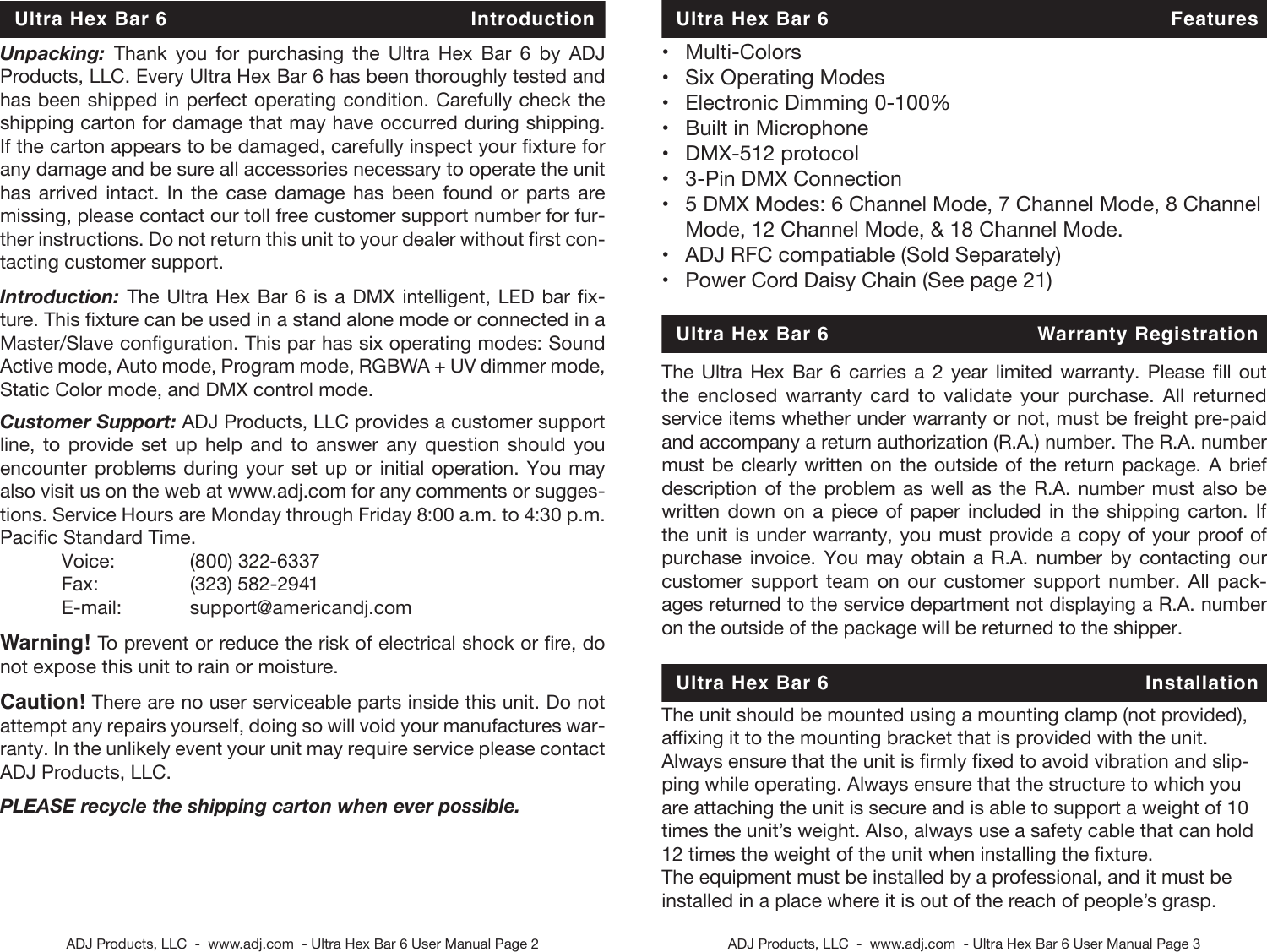 Page 2 of 12 - Ultra Hex Bar 6 Cdb Ultra_hex_bar_6 User Manual