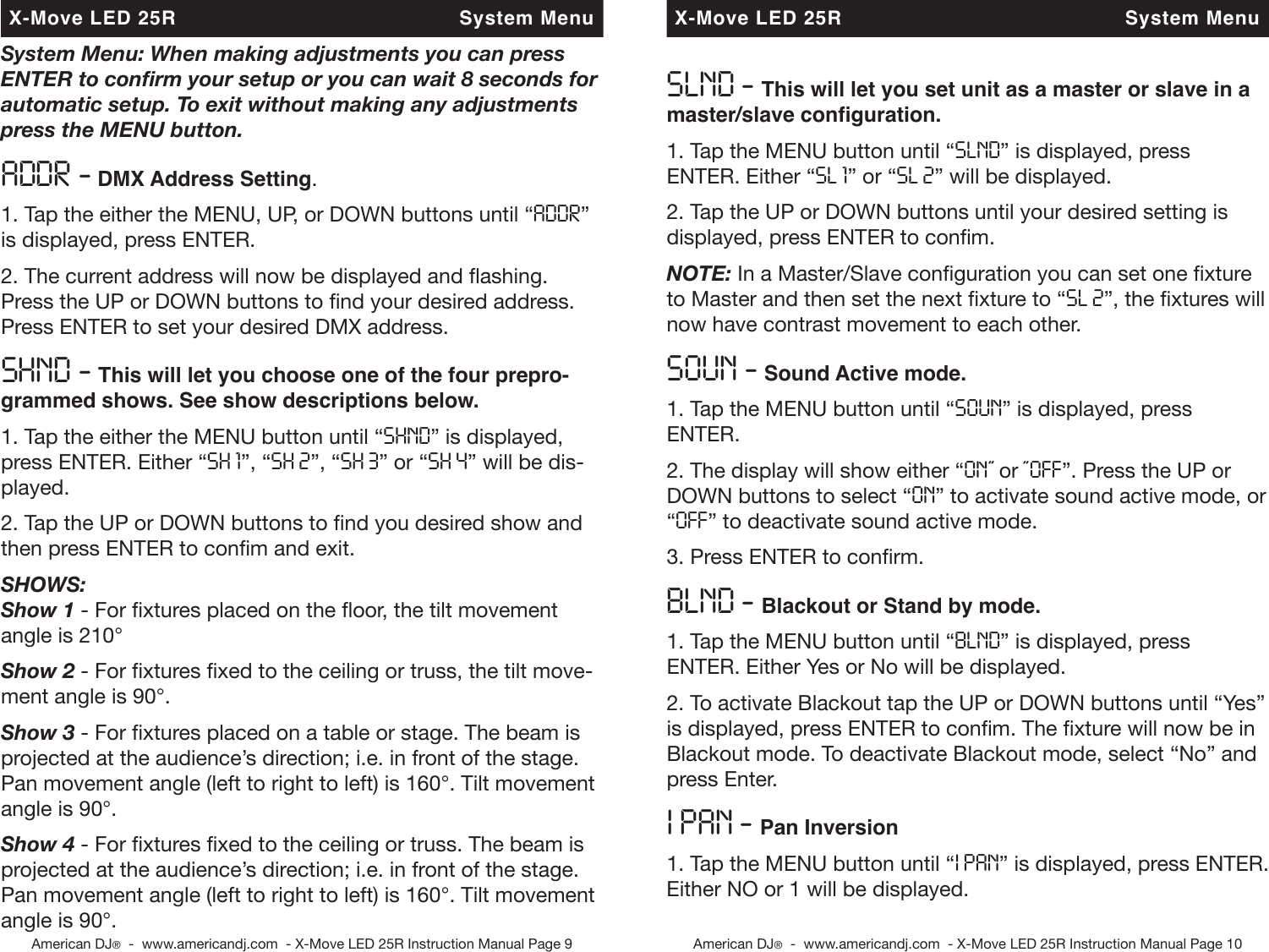 Page 5 of 12 - X Move Led 25R Cdb X_move_led_25r User Manual