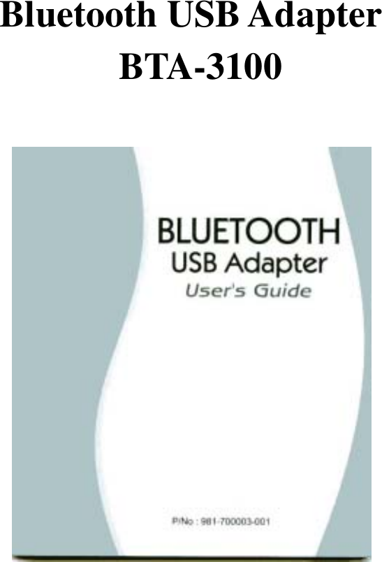    Bluetooth USB Adapter  BTA-3100                     