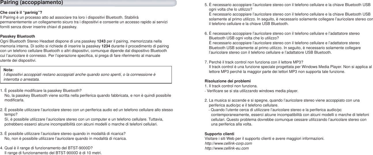 Page 11 of Cellink 4710874203747 Bluetooth Stereo Audio Dongle User Manual partII