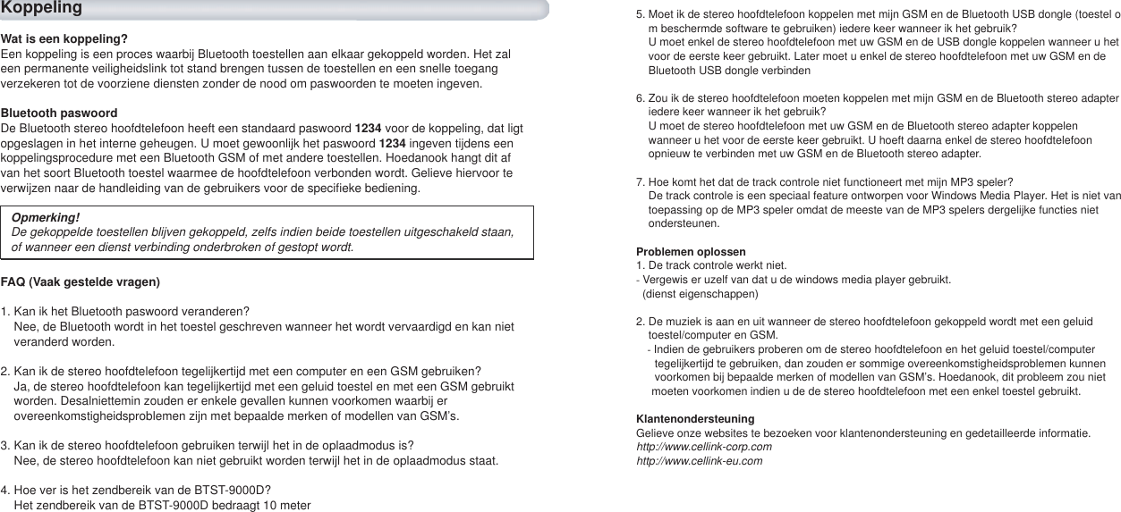 Page 16 of Cellink 4710874203747 Bluetooth Stereo Audio Dongle User Manual partII