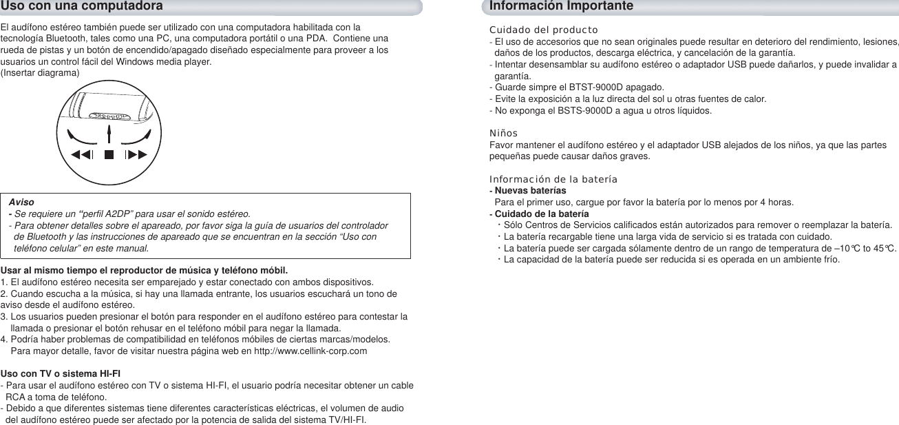 Page 5 of Cellink 4710874203747 Bluetooth Stereo Audio Dongle User Manual partII