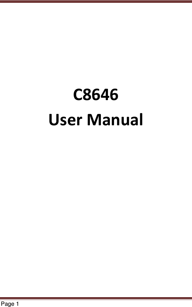   Page 1       C8646 User Manual            
