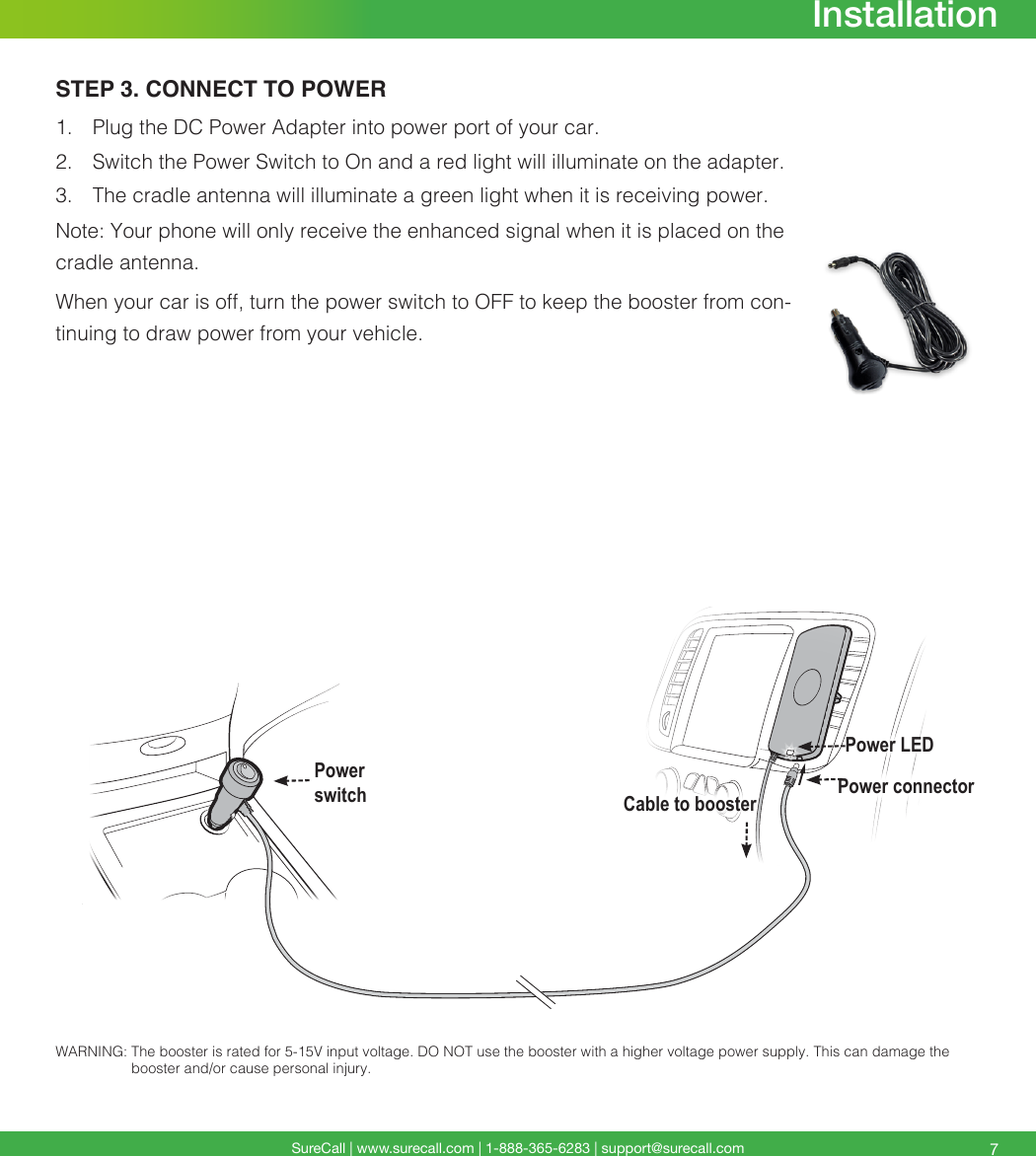 Page 7 of Cellphone Mate SureCall F-TREK 5 Band Mobile Cellular Booster User Manual