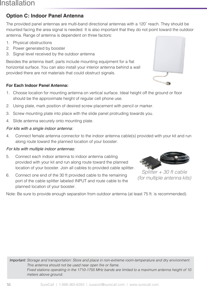 Page 16 of Cellphone Mate SureCall FUSION5S-X20 5 Band Cellular in Building Booster User Manual