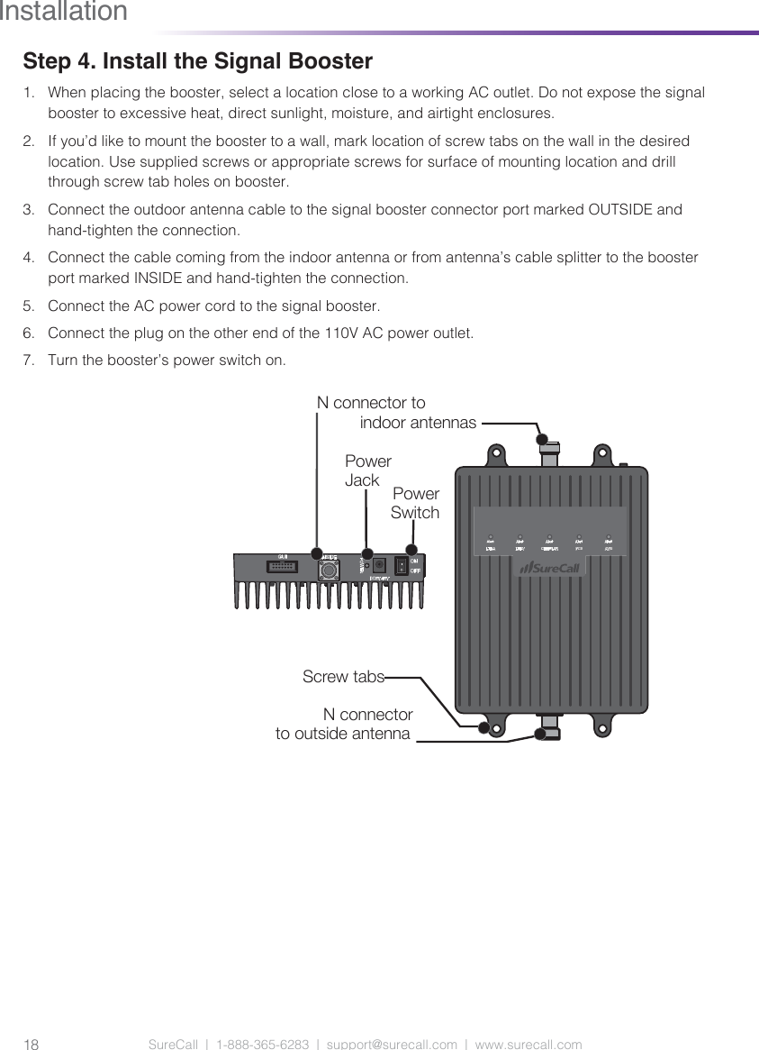 Page 18 of Cellphone Mate SureCall FUSION5S-X20 5 Band Cellular in Building Booster User Manual