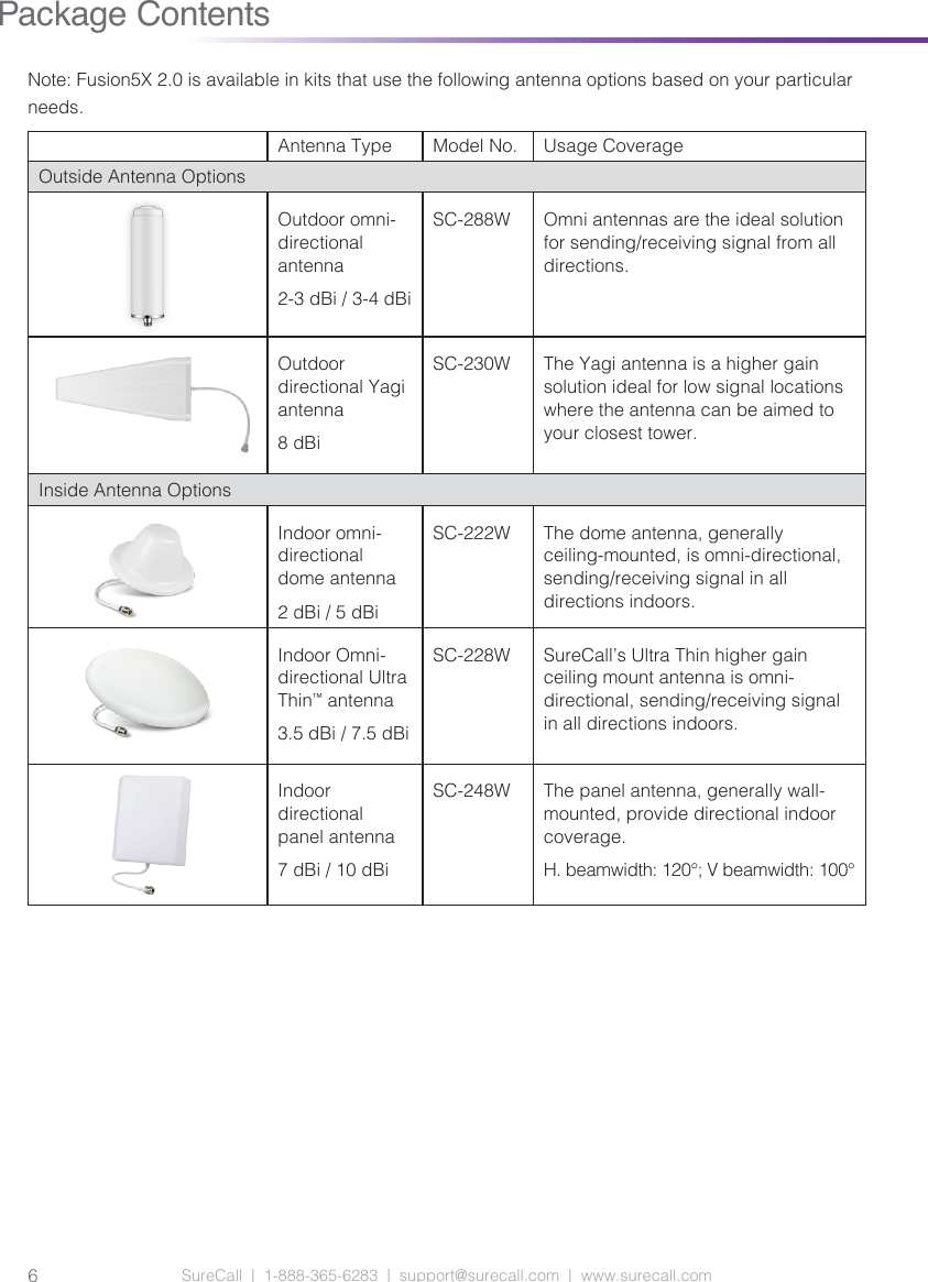 Page 6 of Cellphone Mate SureCall FUSION5S-X20 5 Band Cellular in Building Booster User Manual