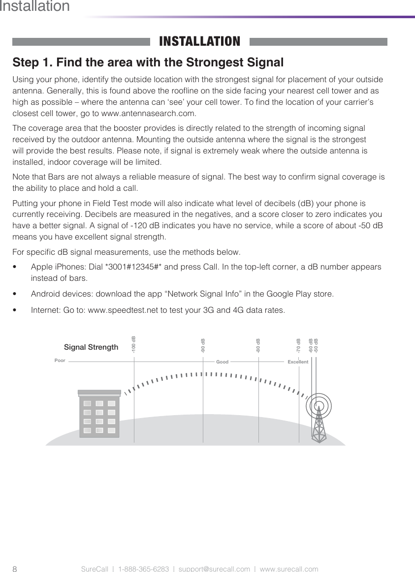 Page 8 of Cellphone Mate SureCall FUSION5S-X20 5 Band Cellular in Building Booster User Manual