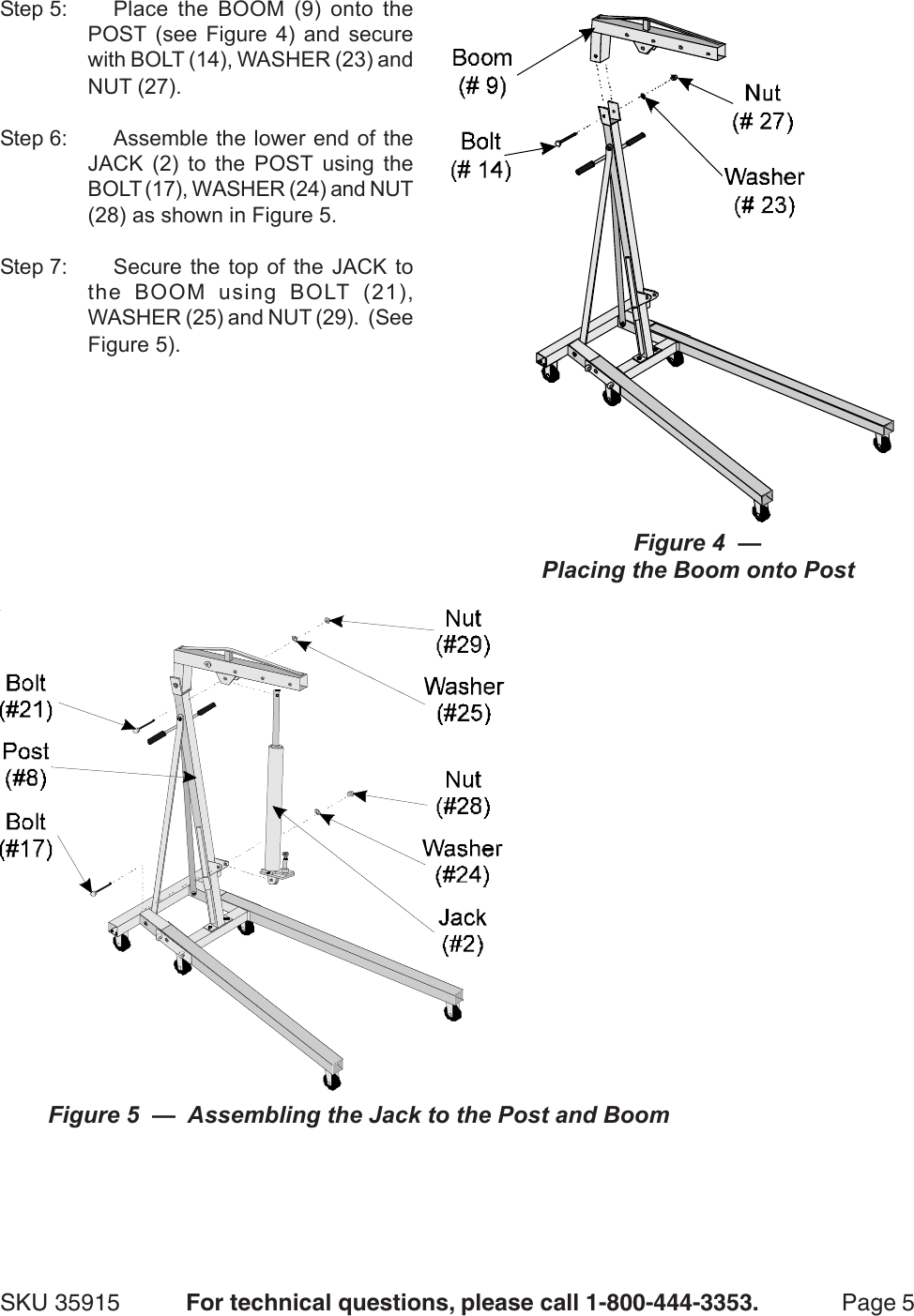 Page 5 of 11 - Central-Hydraulics Central-Hydraulics-2-Ton-Foldable-Shop-Crane-35915-Users-Manual- 35915 Jack Manual  Central-hydraulics-2-ton-foldable-shop-crane-35915-users-manual