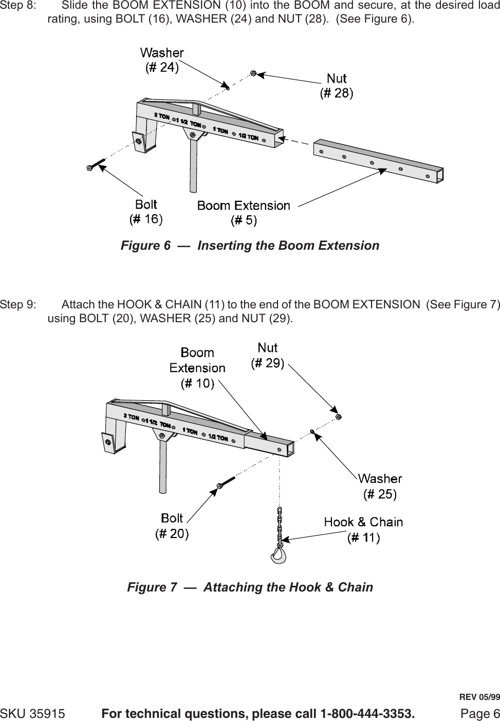 Page 6 of 11 - Central-Hydraulics Central-Hydraulics-2-Ton-Foldable-Shop-Crane-35915-Users-Manual- 35915 Jack Manual  Central-hydraulics-2-ton-foldable-shop-crane-35915-users-manual