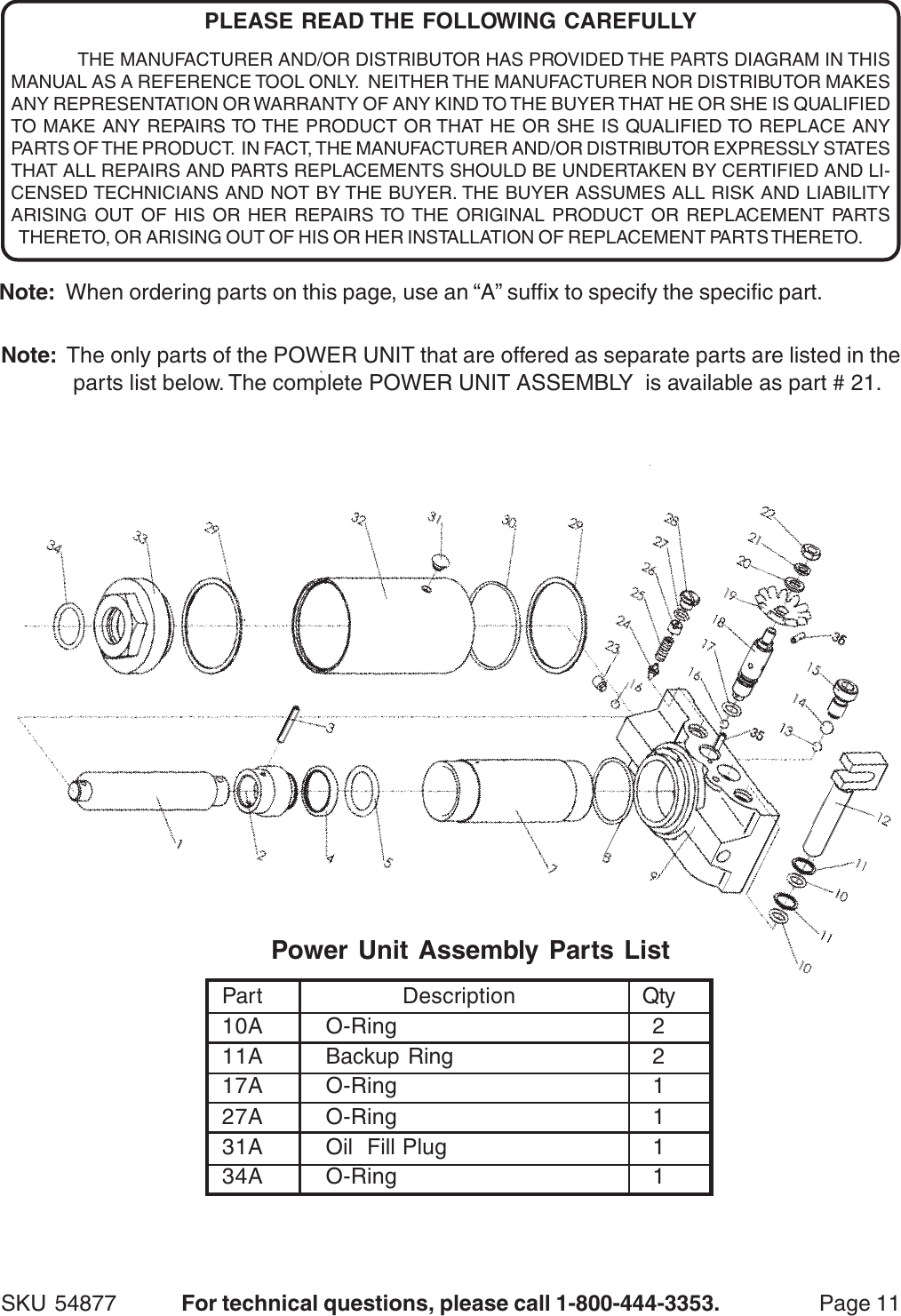 Page 11 of 11 - Central-Hydraulics Central-Hydraulics-54877-Users-Manual- 34271 Floor Jack  Central-hydraulics-54877-users-manual