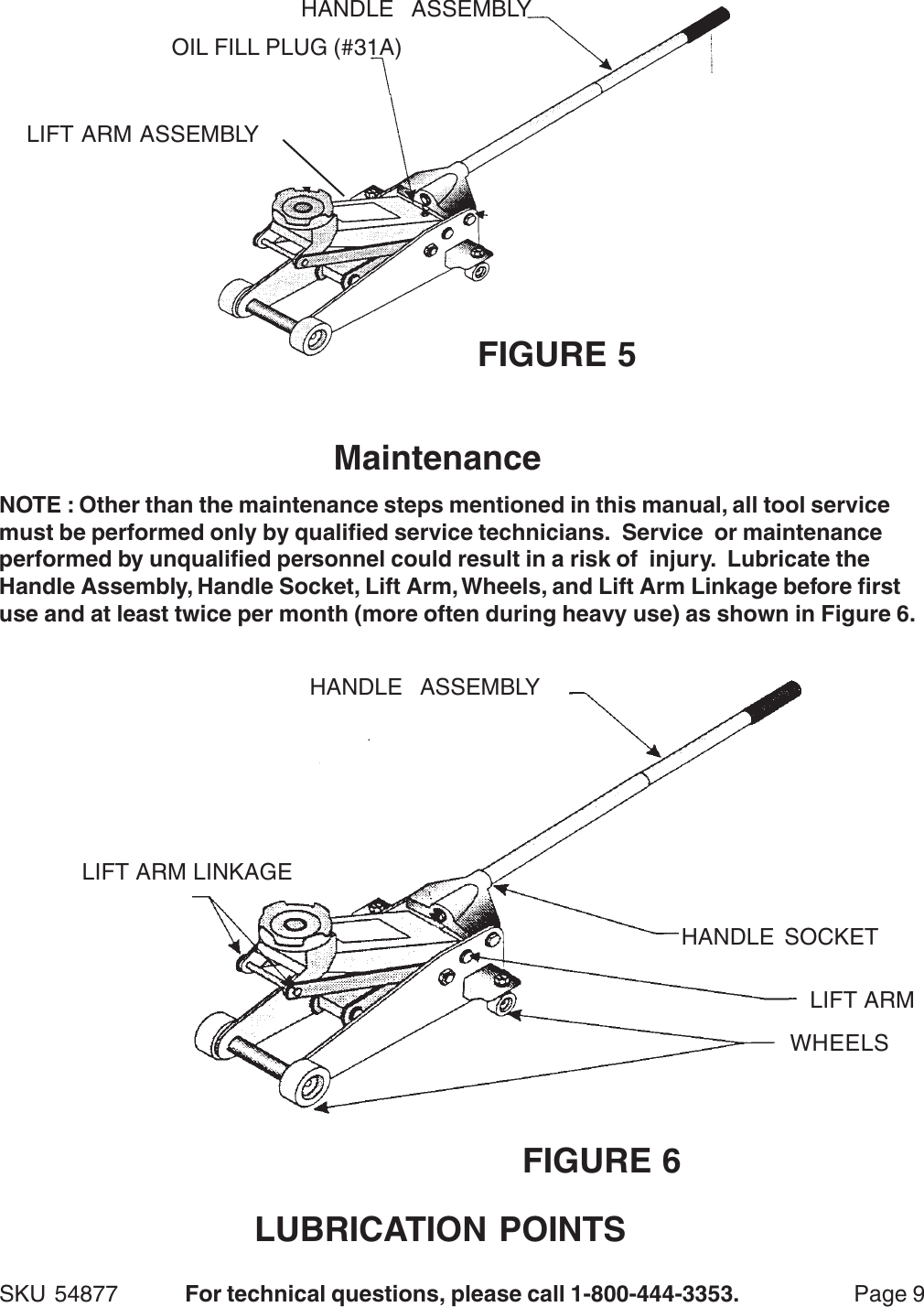 Page 9 of 11 - Central-Hydraulics Central-Hydraulics-54877-Users-Manual- 34271 Floor Jack  Central-hydraulics-54877-users-manual