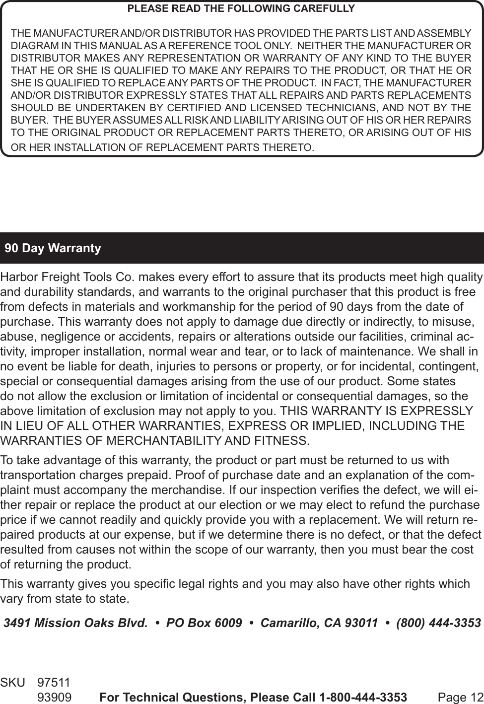 Page 12 of 12 - Central-Pneumatic Central-Pneumatic-93909-Users-Manual-  Central-pneumatic-93909-users-manual