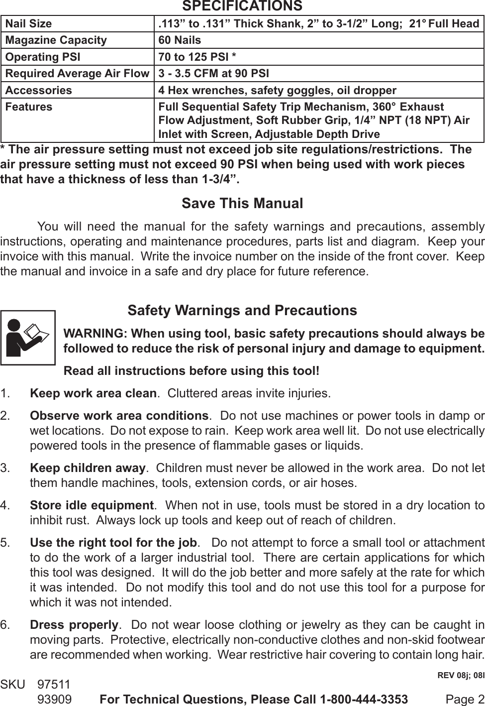 Page 2 of 12 - Central-Pneumatic Central-Pneumatic-93909-Users-Manual-  Central-pneumatic-93909-users-manual