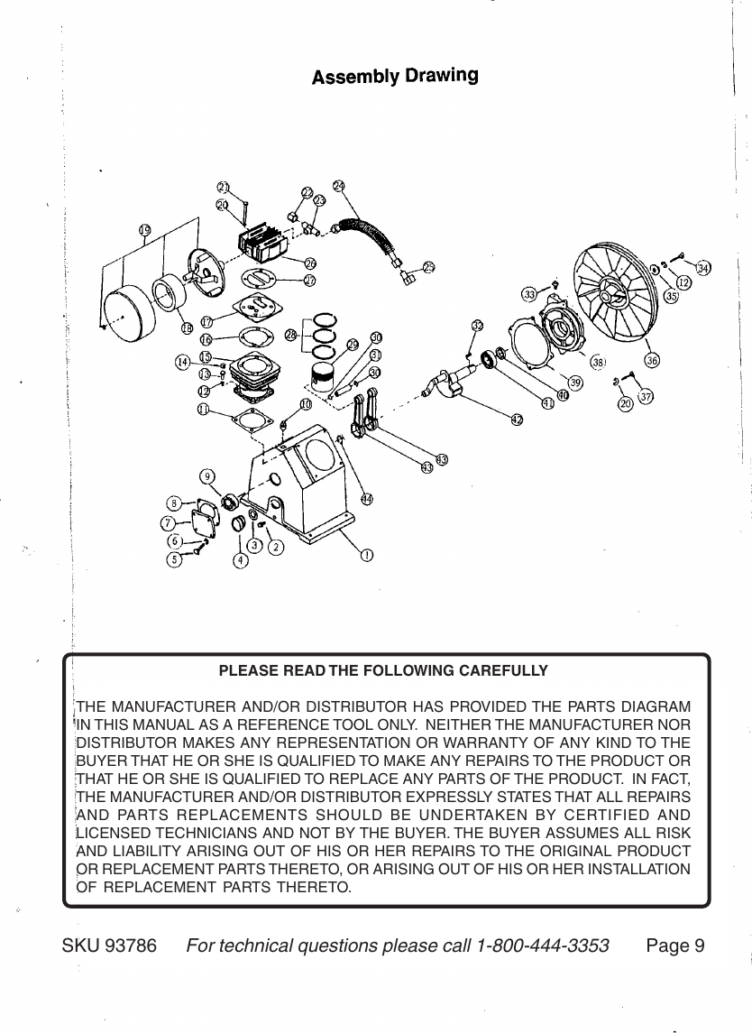 Page 9 of 9 - Central-Pneumatic Central-Pneumatic-Air-Compressor-93786-Users-Manual- 93785 Air Compressor  Central-pneumatic-air-compressor-93786-users-manual