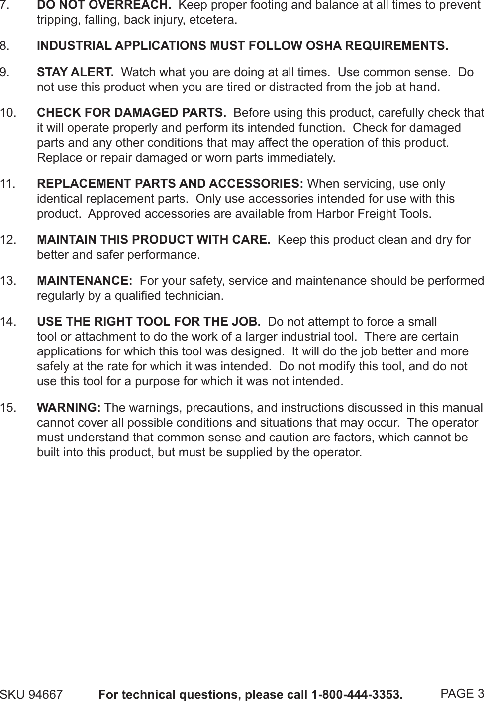 Page 3 of 11 - Central-Pneumatic Central-Pneumatic-Air-Compressor-94667-Users-Manual-  Central-pneumatic-air-compressor-94667-users-manual