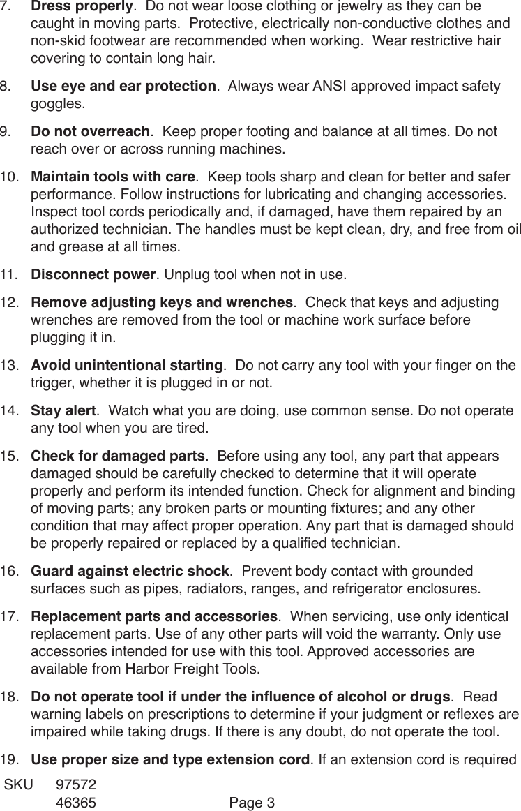 Page 3 of 9 - Central-Pneumatic Central-Pneumatic-Crown-46365-Users-Manual-  Central-pneumatic-crown-46365-users-manual