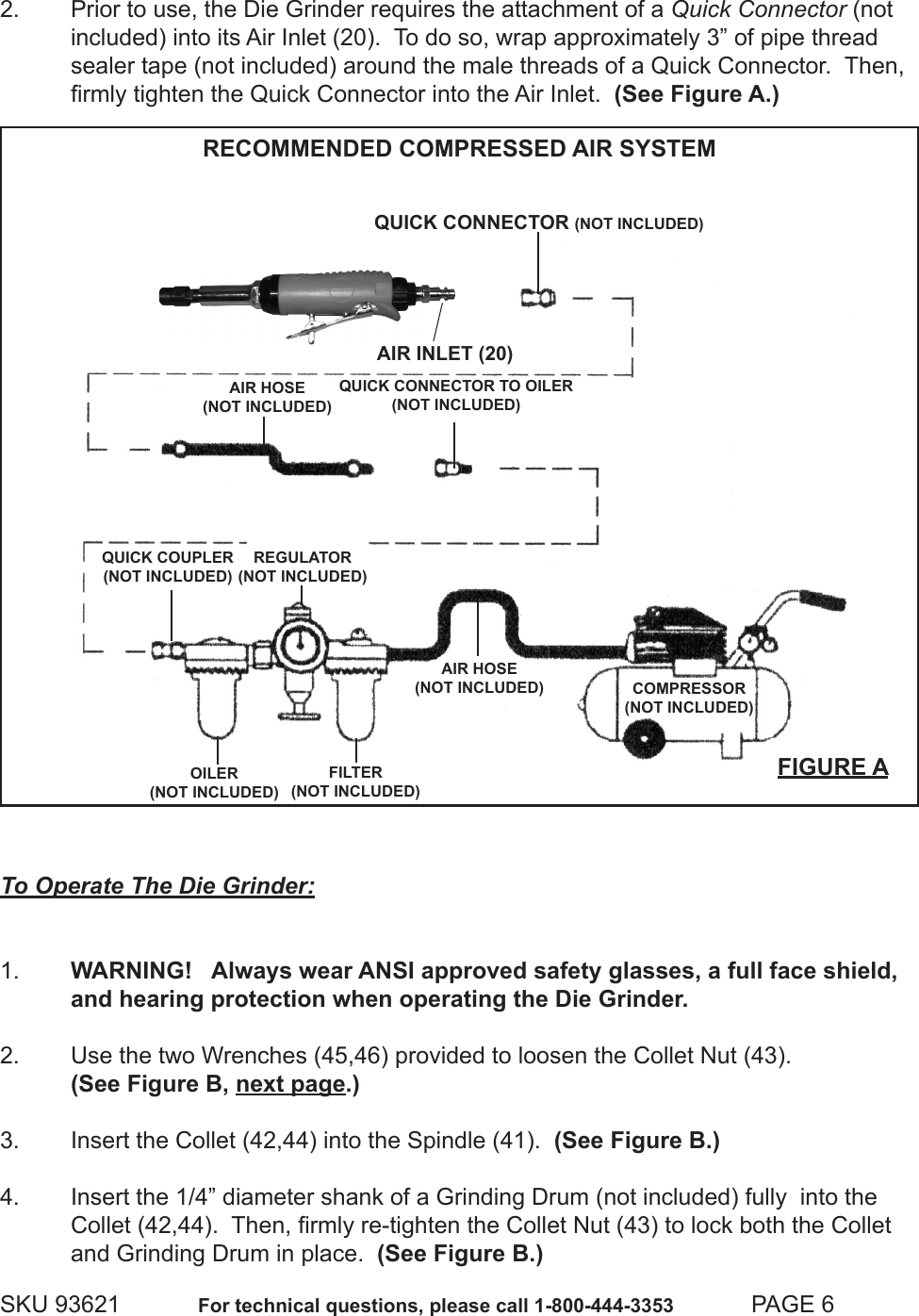 Page 6 of 10 - Central-Pneumatic Central-Pneumatic-Grinder-93621-Users-Manual-  Central-pneumatic-grinder-93621-users-manual