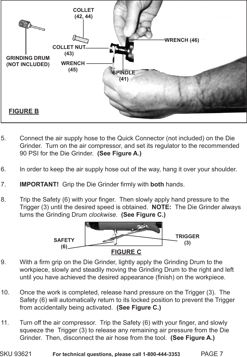 Page 7 of 10 - Central-Pneumatic Central-Pneumatic-Grinder-93621-Users-Manual-  Central-pneumatic-grinder-93621-users-manual