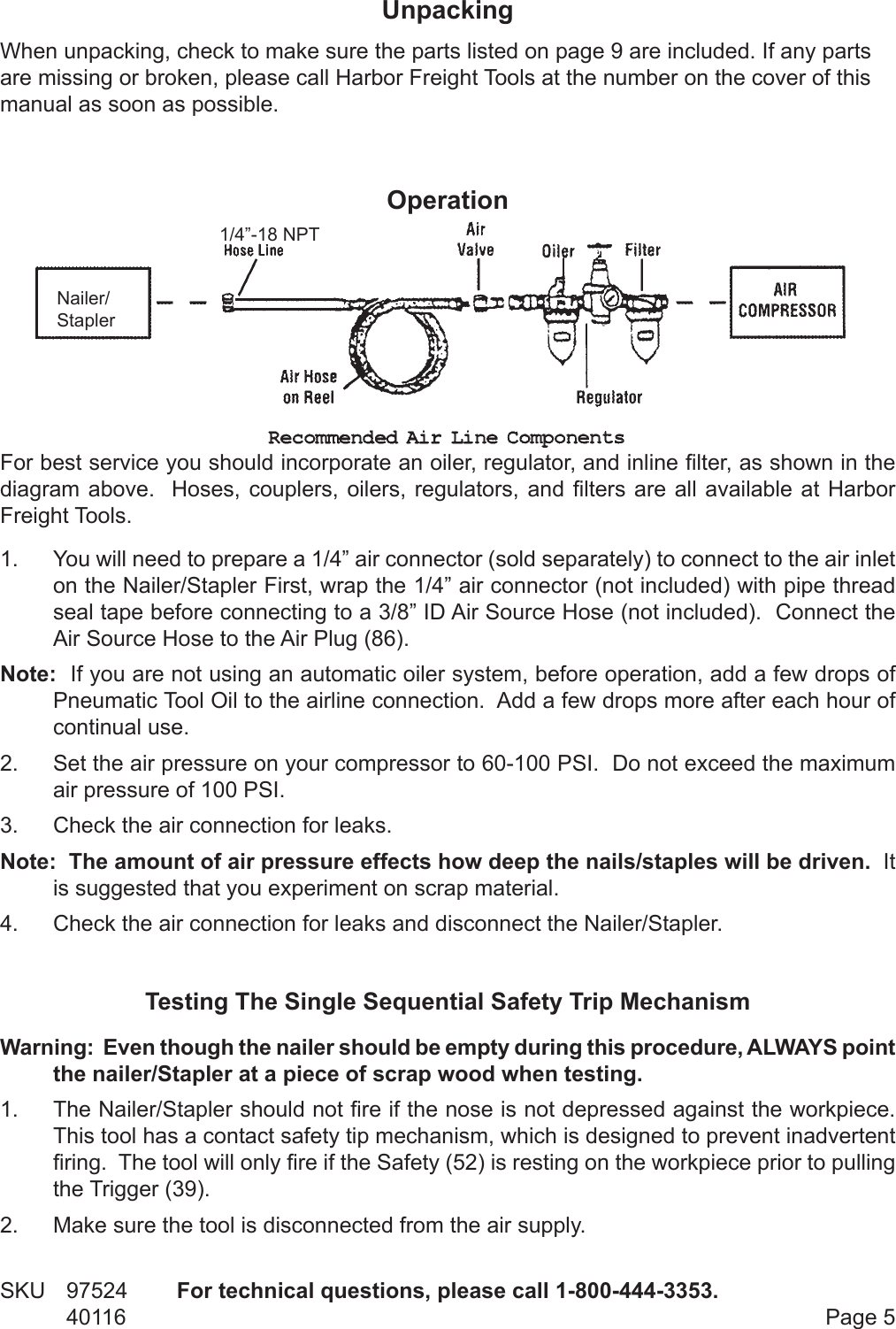 Page 5 of 11 - Central-Pneumatic Central-Pneumatic-Nail-Gun-40116-Users-Manual-  Central-pneumatic-nail-gun-40116-users-manual