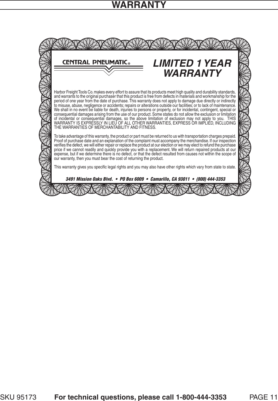 Page 11 of 11 - Central-Pneumatic Central-Pneumatic-Premium-Air-Riveter-Users-Manual-  Central-pneumatic-premium-air-riveter-users-manual