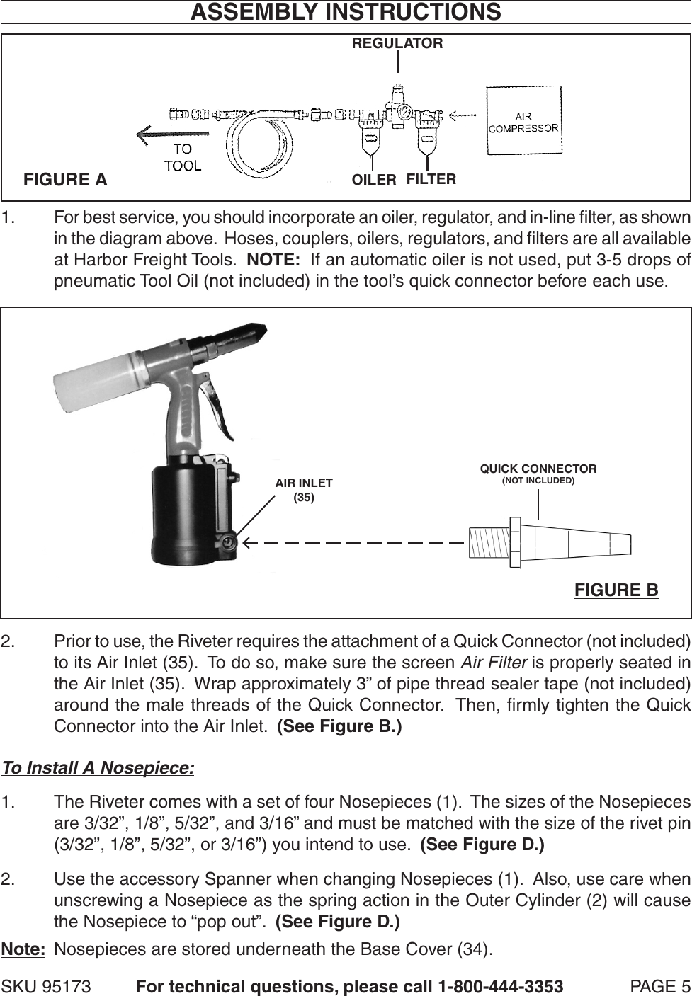 Page 5 of 11 - Central-Pneumatic Central-Pneumatic-Premium-Air-Riveter-Users-Manual-  Central-pneumatic-premium-air-riveter-users-manual