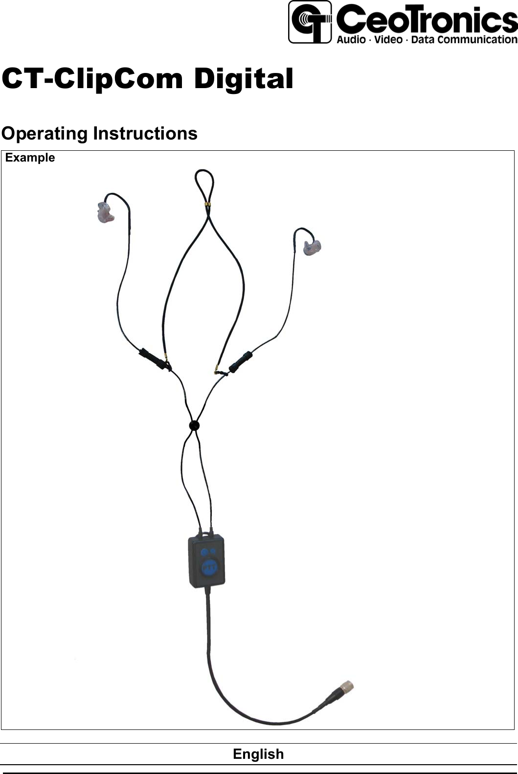     CT-ClipCom Digital   Operating Instructions Example         English  