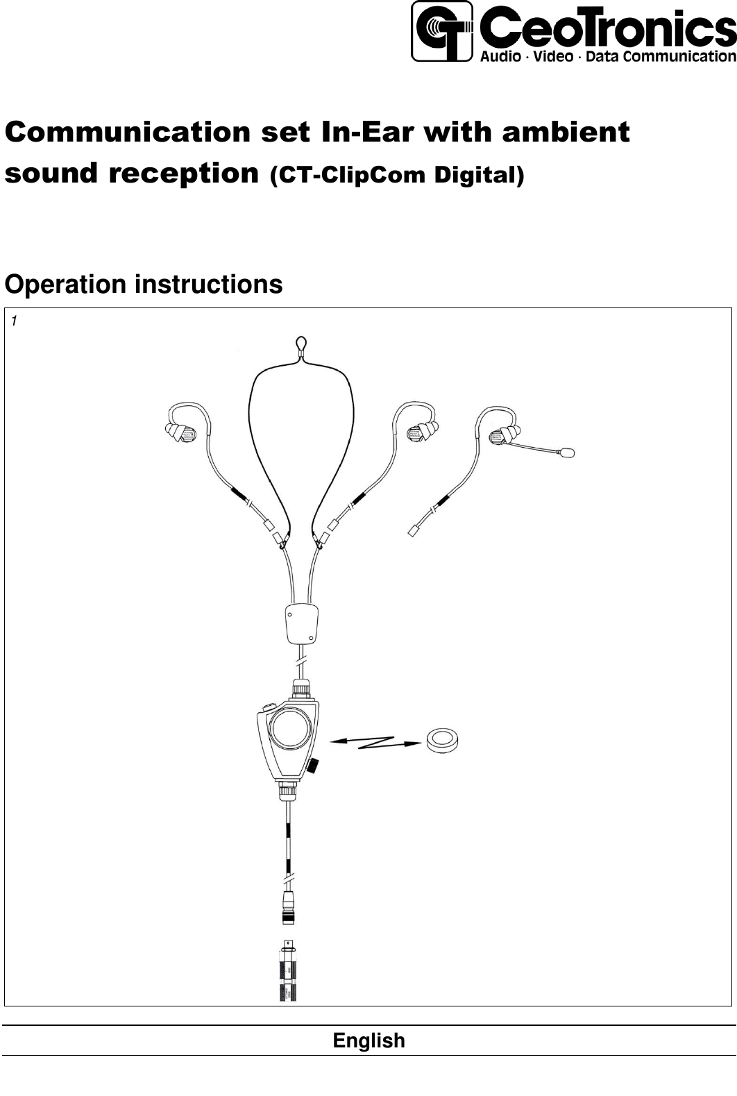        Communication set In-Ear with ambient sound reception (CT-ClipCom Digital)   Operation instructions 1   English 