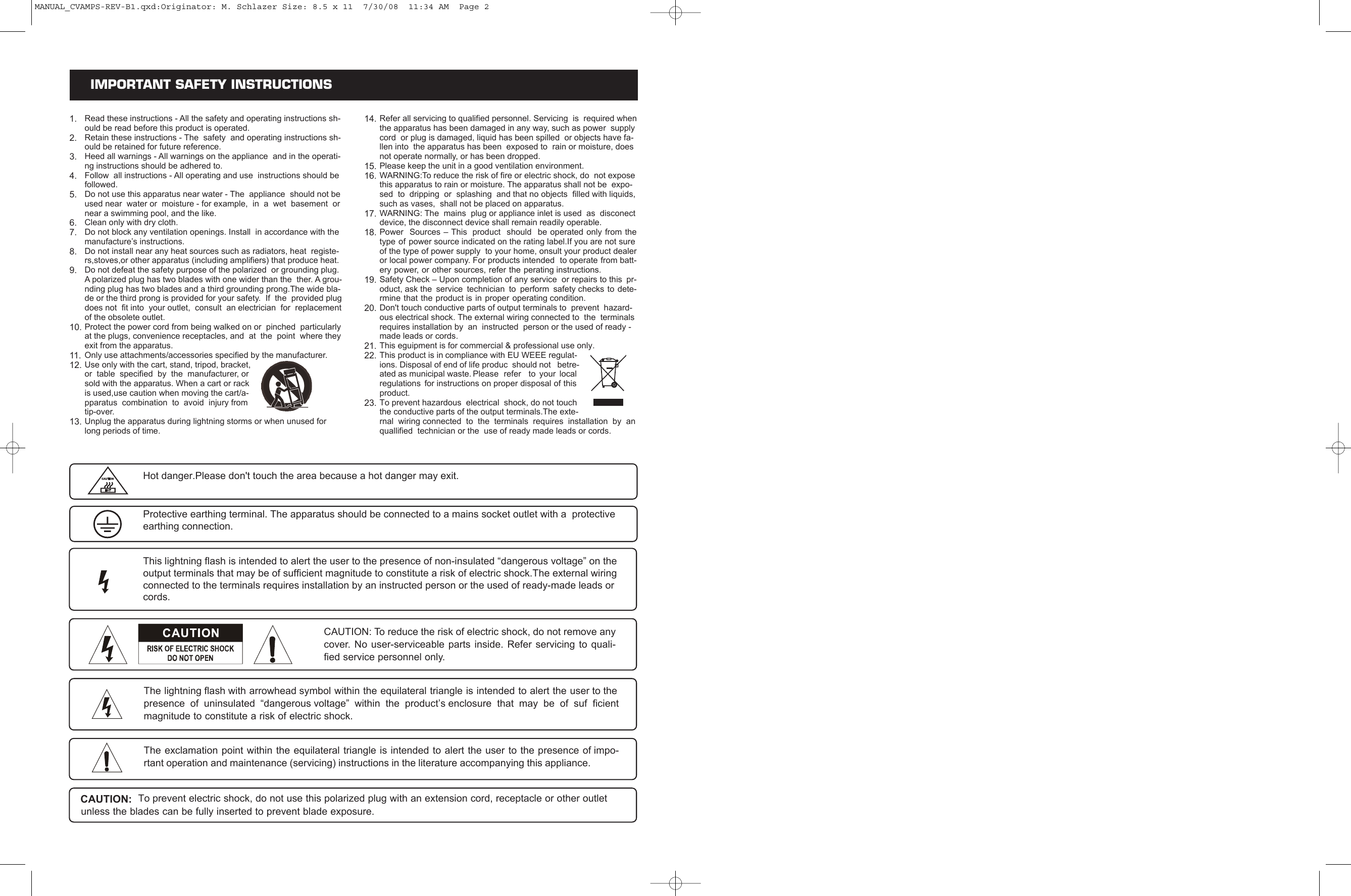 Page 2 of 8 - Cerwin-Vega Cerwin-Vega-Cv-1800-Users-Manual- Originator  Cerwin-vega-cv-1800-users-manual